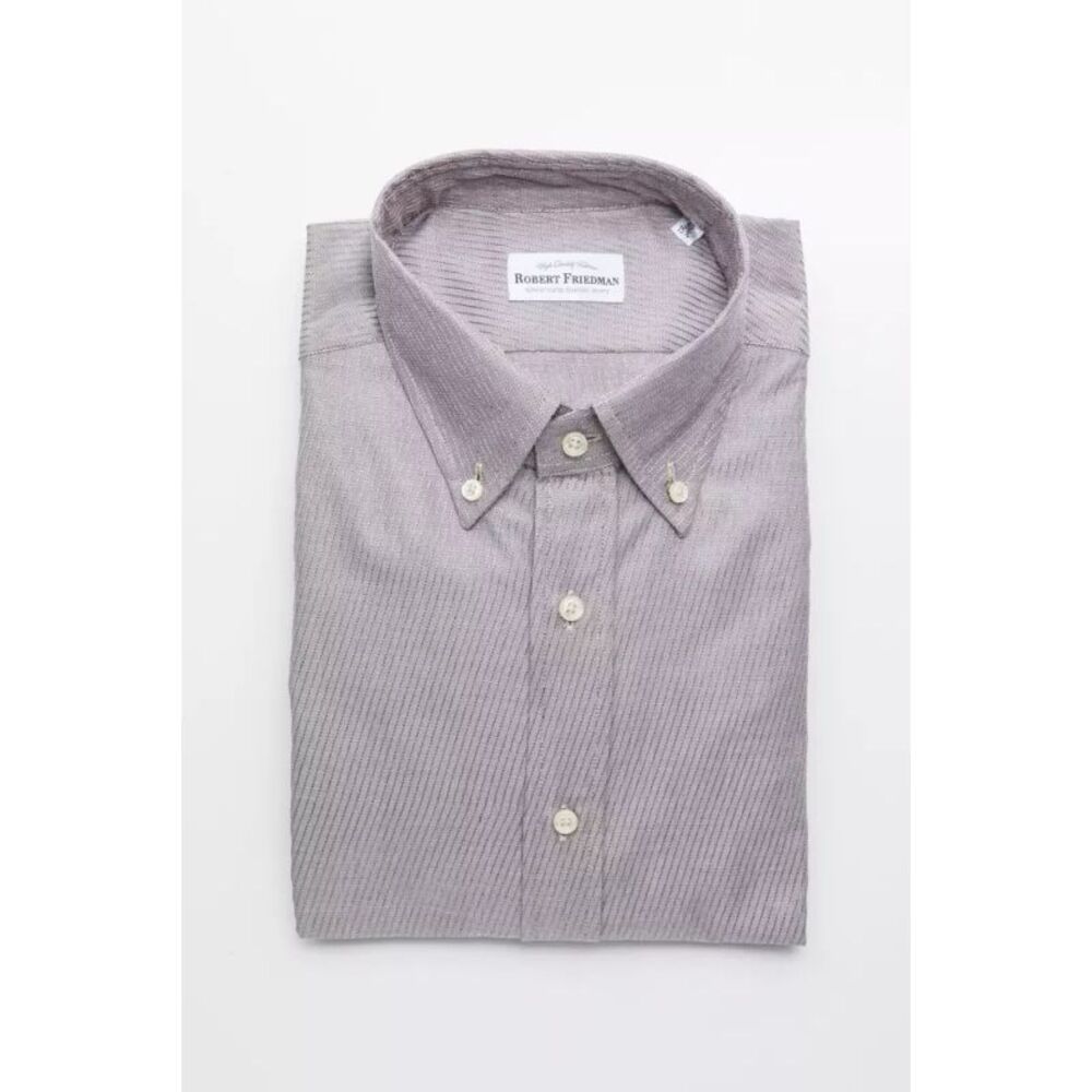 Robert Friedman Beige Cotton Men Men's Shirt
